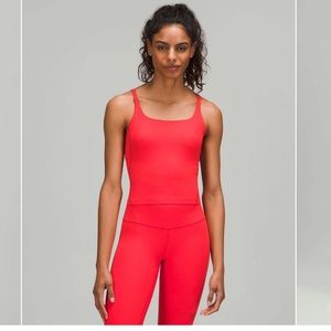 Lululemon Strappy Nulu shelf tank. Color Love Red. Size 10.